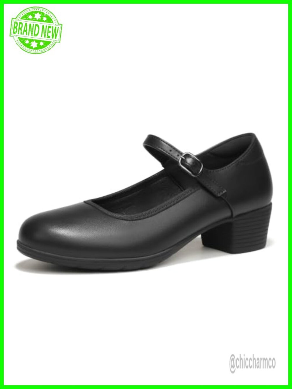 Women's Mary Jane Low Block Heels Dress Pumps Closed Toe